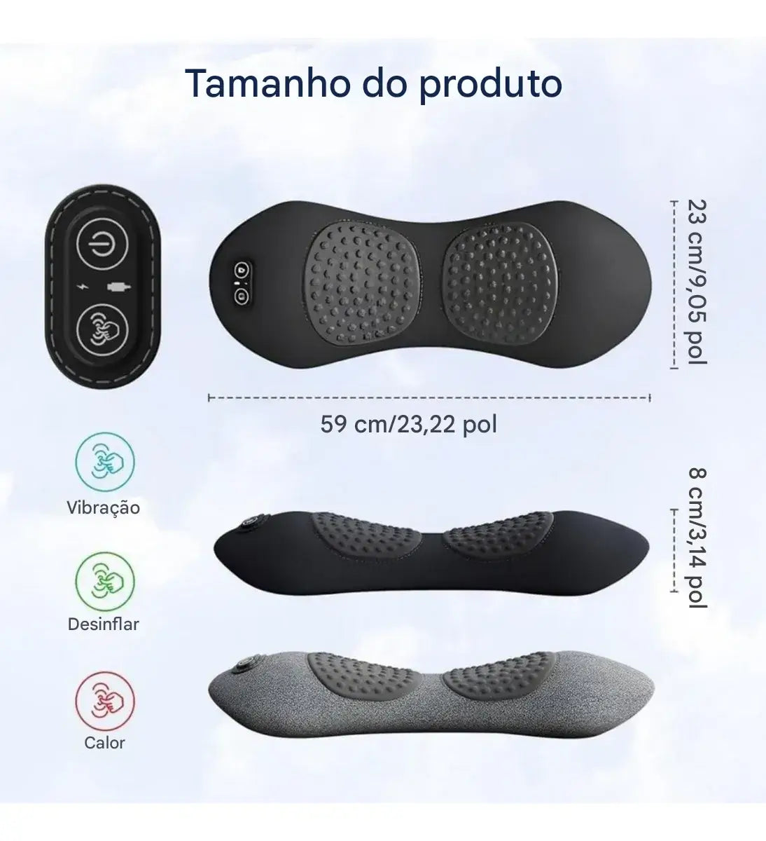 ConfortZen: Travesseiro Massageador Elétrico Para Dor Lombar Vivaonn