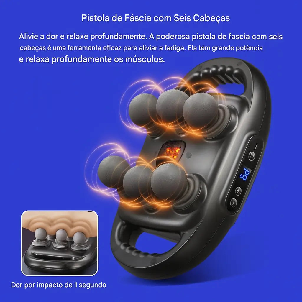 VivaPulse: Pistola Massagedora De 6 Cabeças Para O Corpo Vivaonn