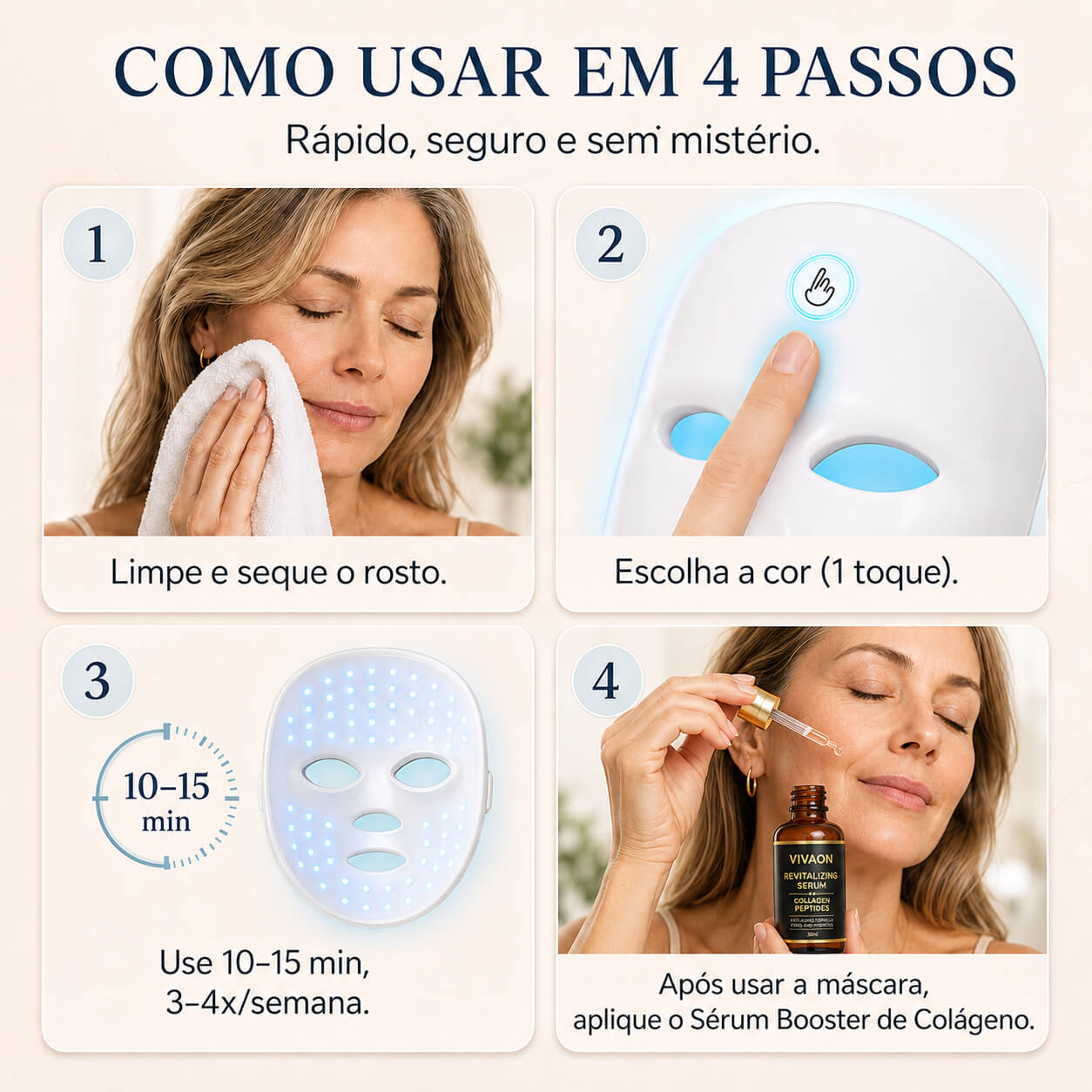 VivaPlena: Máscara de Led Para Terapia em Casa + (Ativador de Colágeno Grátis)