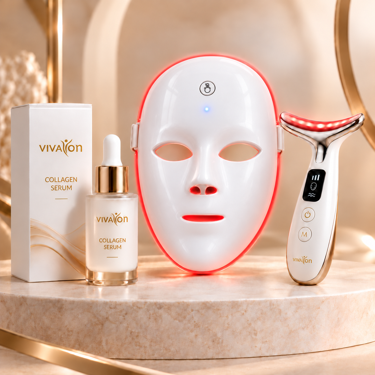 Máscara de LED Facial VivaPlena + Sérum Facial Grátis
