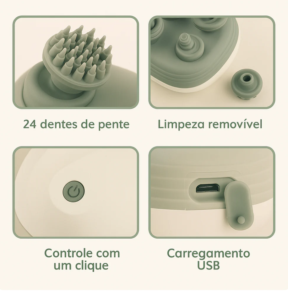 SintaSpa: Massageador Elétrico Para O Couro Cabeludo Vivaonn