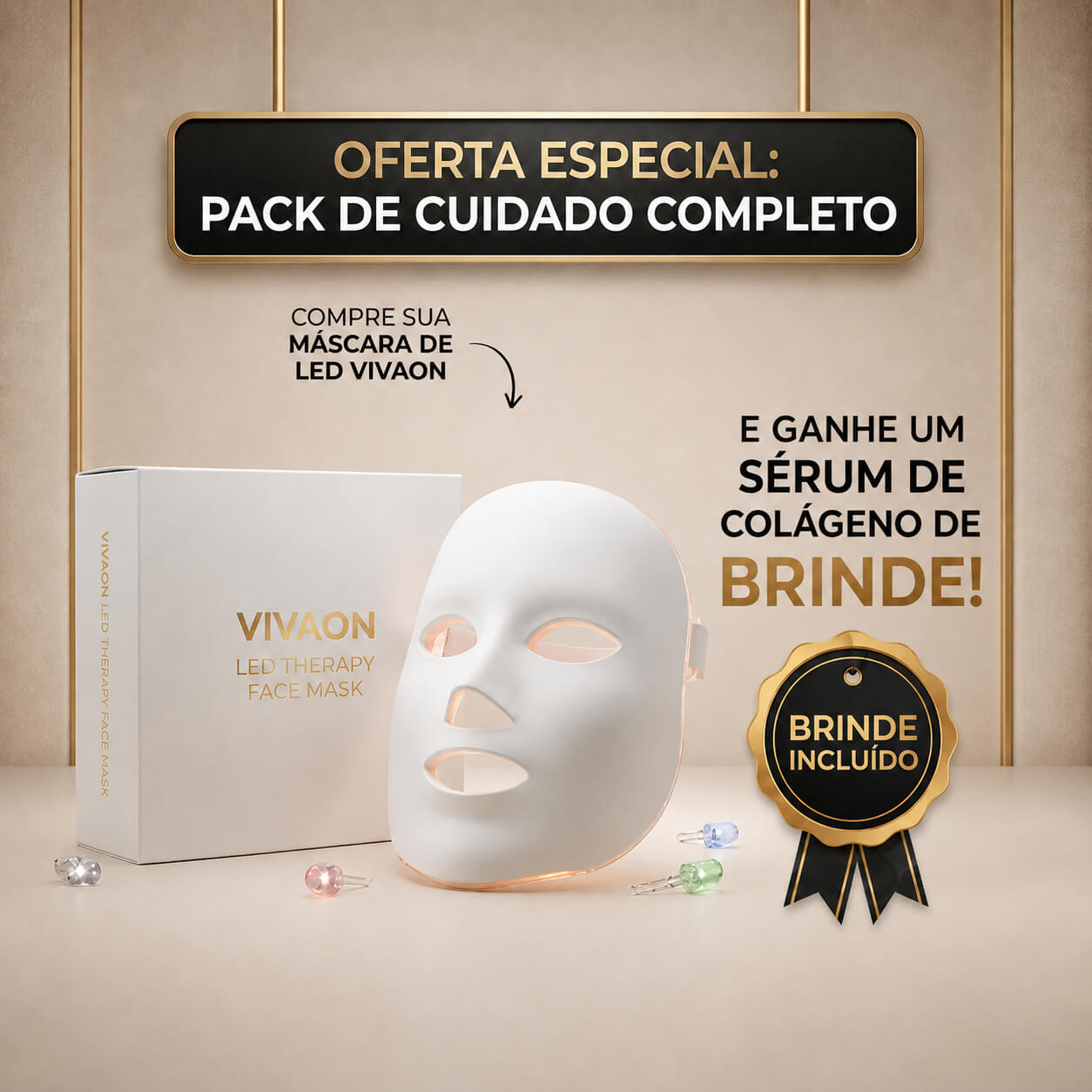 VivaPlena: Máscara de Led Para Terapia em Casa + Ativador de Colágeno Grátis